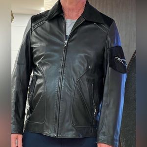 GFF Gianfranco Ferre leather zippered man jacket 56